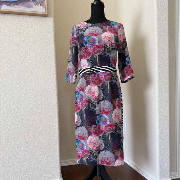 ROBERT GRAHAM Women's OPHELIA Pure Silk Dress Multicolor Floral Print Size M - Picture 7 of 14